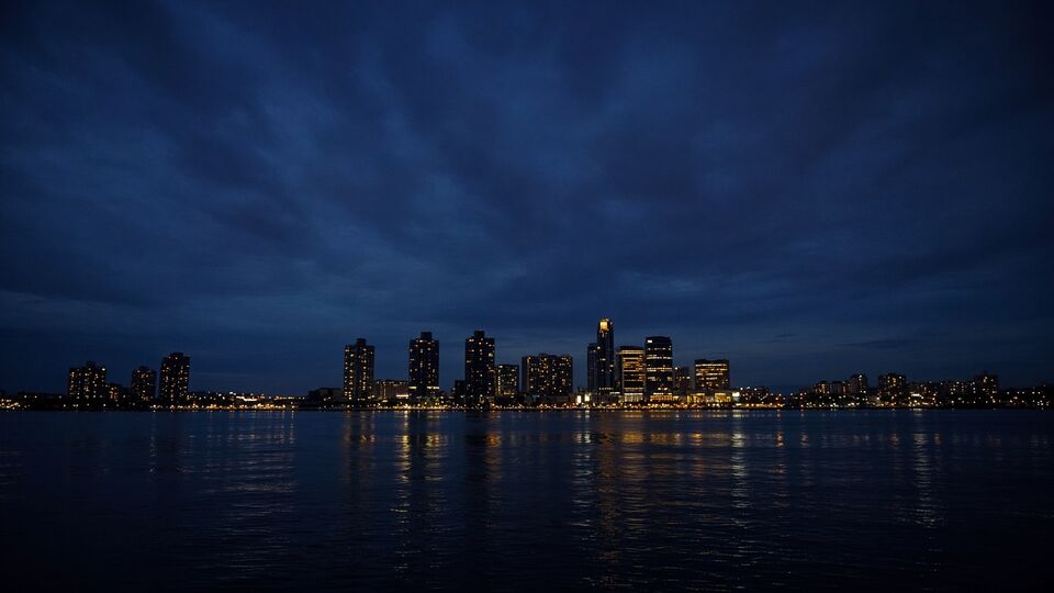 Atlantic City shoreline at dusk